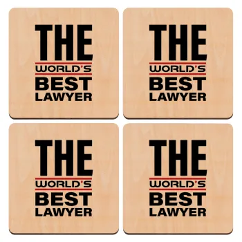 The world's best Lawyer, ΣΕΤ x4 Σουβέρ ξύλινα τετράγωνα plywood (9cm)