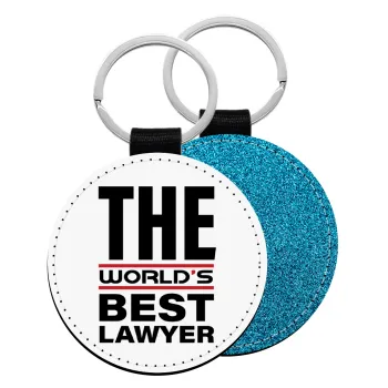 The world's best Lawyer, Μπρελόκ Δερματίνη, στρογγυλό ΜΠΛΕ (5cm)
