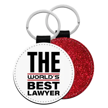 The world's best Lawyer, Μπρελόκ Δερματίνη, στρογγυλό ΚΟΚΚΙΝΟ (5cm)