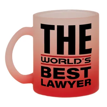 The world's best Lawyer, Κούπα γυάλινη δίχρωμη με βάση το κόκκινο ματ, 330ml