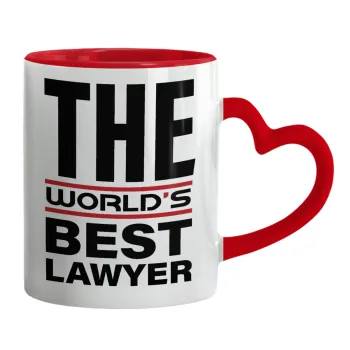 The world's best Lawyer, Κούπα καρδιά χερούλι κόκκινη, κεραμική, 330ml