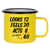 Metallic enamel MATT Yellow cup 360ml
