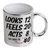 Mug ceramic, silver mirror, 330ml