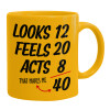 Ceramic coffee mug yellow, 330ml