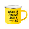Yellow Enamel Metallic Cup 360ml