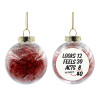 Transparent Christmas tree ball ornament with red filling 8cm