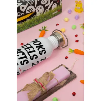 Looks, feels, acts LIKE your AGE, Πασχαλινή Λαμπάδα με παγούρι μεταλλικό (620ml, stainless steel) & κερί αρωματικό πλακέ (30cm) (ΡΟΖ)