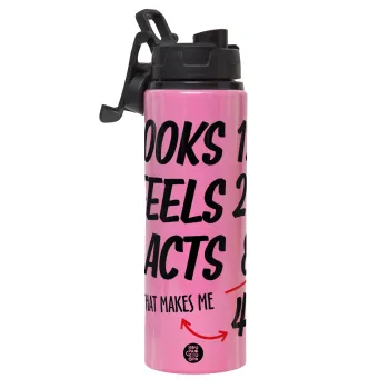 Looks, feels, acts LIKE your AGE, Μεταλλικό παγούρι νερού με καπάκι ασφαλείας, αλουμινίου 850ml