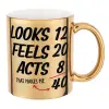 Mug ceramic, gold mirror, 330ml