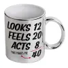 Mug ceramic, silver mirror, 330ml