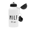 MILF, Μεταλλικό παγούρι νερού, Λευκό, αλουμινίου 500ml