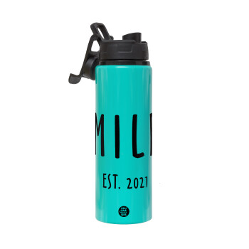 MILF, Metallic water bottle with safety lid, 850ml aluminum
