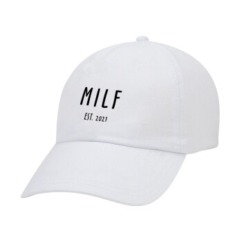 MILF, Καπέλο Ενηλίκων Baseball Λευκό 5-φύλλο (POLYESTER, ΕΝΗΛΙΚΩΝ, UNISEX, ONE SIZE)