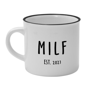 MILF, Κούπα κεραμική vintage Λευκή/Μαύρη 230ml