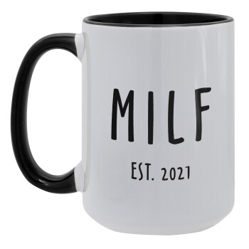 MILF, Κούπα Mega 15oz, κεραμική Μαύρη, 450ml