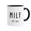 MILF, Κούπα χρωματιστή μαύρη, κεραμική, 330ml