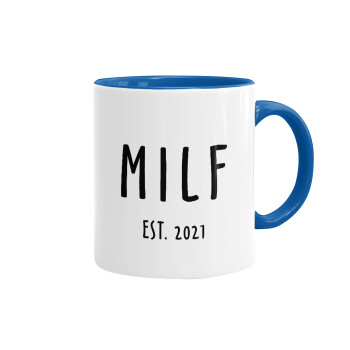 MILF, Κούπα χρωματιστή μπλε, κεραμική, 330ml