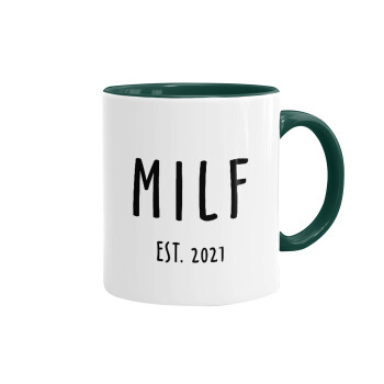 MILF, Mug colored green, ceramic, 330ml