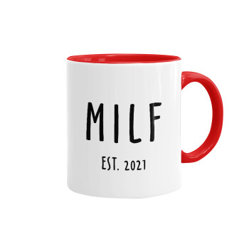 MILF, Κούπα χρωματιστή κόκκινη, κεραμική, 330ml