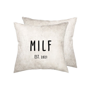 MILF, Μαξιλάρι καναπέ Δερματίνη Γκρι 40x40cm με γέμισμα