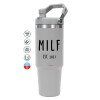 GREY color, 890ml (30oz) stainless Steel Tumbler with Handle