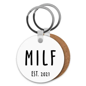 MILF, Μπρελόκ Ξύλινο στρογγυλό MDF Φ5cm