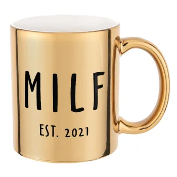 MILF, Mug ceramic, gold mirror, 330ml