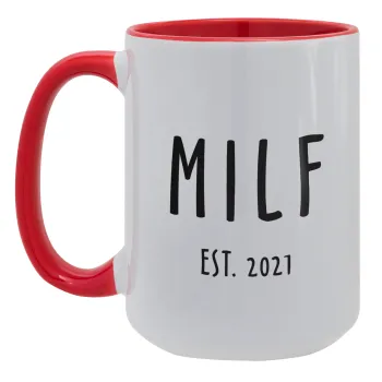 MILF, Κούπα Mega 15oz, κεραμική Κόκκινη, 450ml