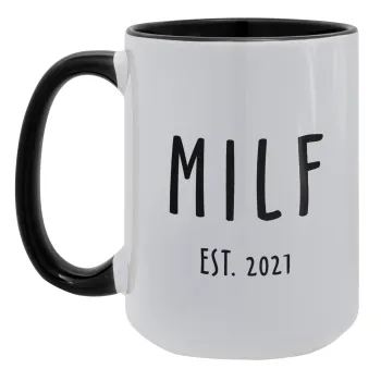 MILF, Κούπα Mega 15oz, κεραμική Μαύρη, 450ml