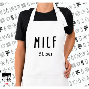 MILF, Ποδιά μακριά Σεφ ολόσωμη με τσέπες white (ΕΝΗΛΙΚΩΝ)