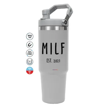 MILF, GREY color, 890ml (30oz) stainless Steel Tumbler with Handle