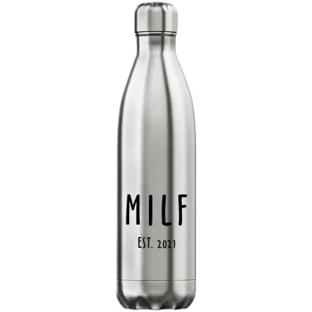 MILF, Inox (Stainless steel) hot metal mug, double wall, 750ml