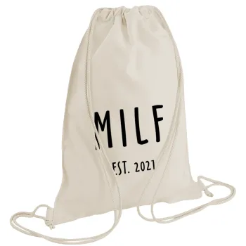 MILF, Τσάντα πλάτης πουγκί GYMBAG natural (28x40cm)