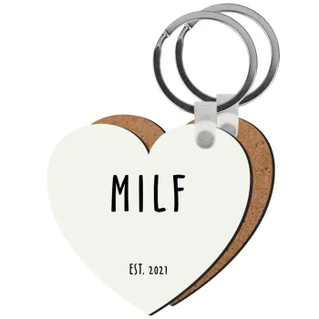 MILF, Μπρελόκ Ξύλινο καρδιά MDF