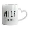 Mug heart handle, ceramic, 330ml
