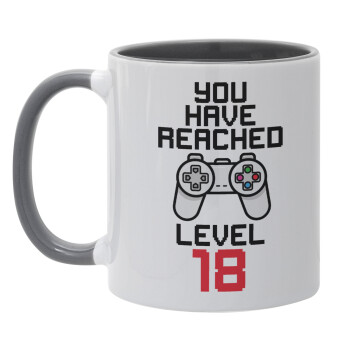 You have Reached level AGE, Mug colored grey, ceramic, 330ml