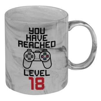 You have Reached level AGE, Mug ceramic marble style, 330ml