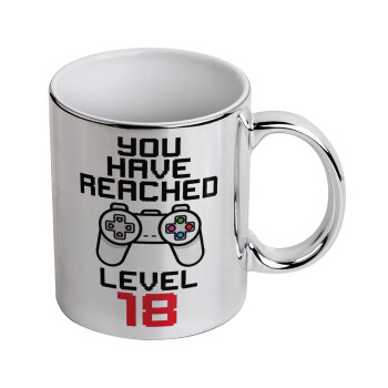 You have Reached level AGE, Mug ceramic, silver mirror, 330ml