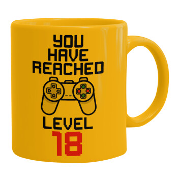 You have Reached level AGE, Ceramic coffee mug yellow, 330ml (1pcs)