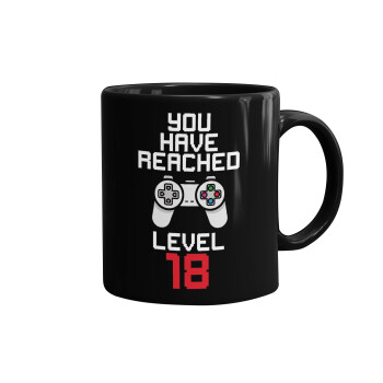 You have Reached level AGE, Mug black, ceramic, 330ml
