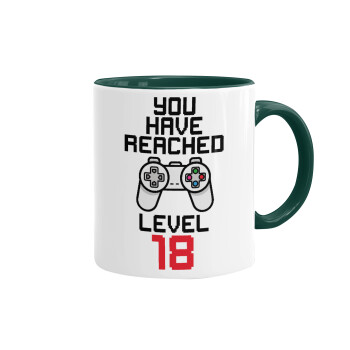 You have Reached level AGE, Mug colored green, ceramic, 330ml