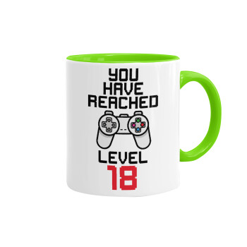 You have Reached level AGE, Mug colored light green, ceramic, 330ml