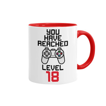 You have Reached level AGE, Mug colored red, ceramic, 330ml