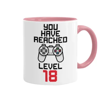 You have Reached level AGE, Κούπα χρωματιστή ροζ, κεραμική, 330ml