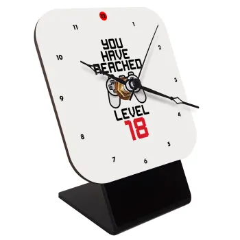 You have Reached level AGE, Επιτραπέζιο ρολόι ξύλινο με δείκτες (10cm)