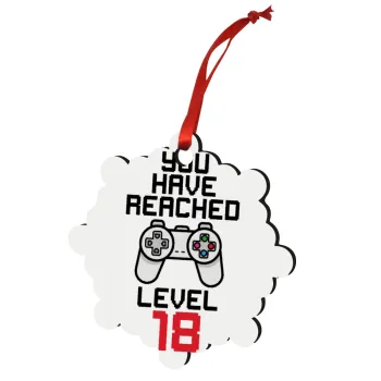 You have Reached level AGE, Christmas ornament snowflake wooden 7.5cm