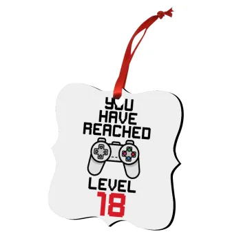 You have Reached level AGE, Christmas ornament polygon wooden 7.5cm