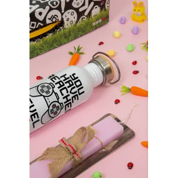 You have Reached level AGE, Πασχαλινή Λαμπάδα με παγούρι μεταλλικό (620ml, stainless steel) & κερί αρωματικό πλακέ (30cm) (ΡΟΖ)