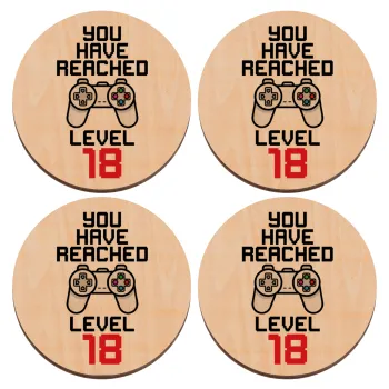 You have Reached level AGE, ΣΕΤ x4 Σουβέρ ξύλινα στρογγυλά plywood (9cm)