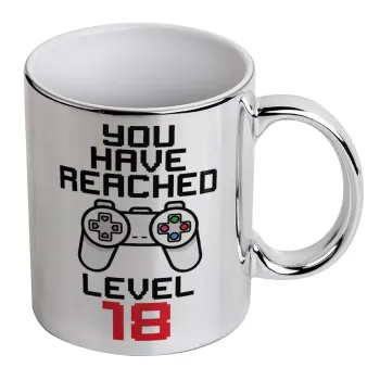You have Reached level AGE, Mug ceramic, silver mirror, 330ml